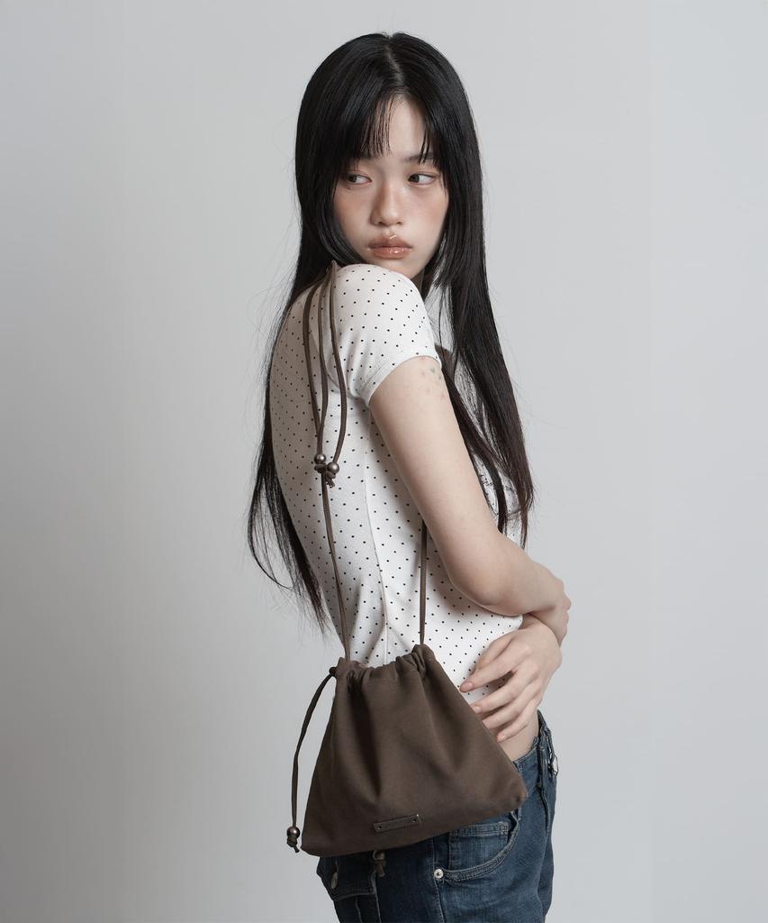 Peanut Loop Solid Pouch Bag Khaki