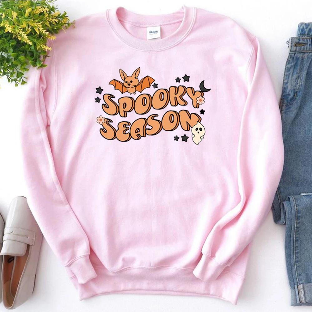Spooky Season Sweatshirt Spooky Season Halloween Hoodie Cute Ghost Graphic Pullover Spooky Vibes Halloween Crewneck Sweatshirts