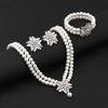 Elegant Snowflake Pearl Necklace and Earrings Set - Perfect for Weddings and Banquets