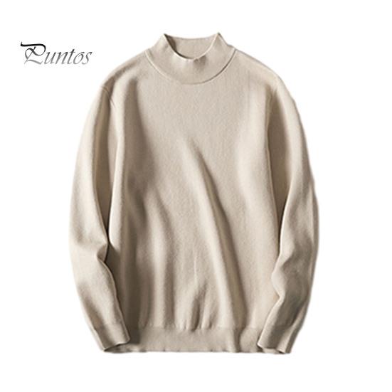 

Осень-зима мужской свитер с полувысоким воротником, трикотаж из модала, толстый эластичный, с длинными рукавами, облегающий, теплый, однотонный, трикотаж для повседневной носки, деловой XL абрикосовый