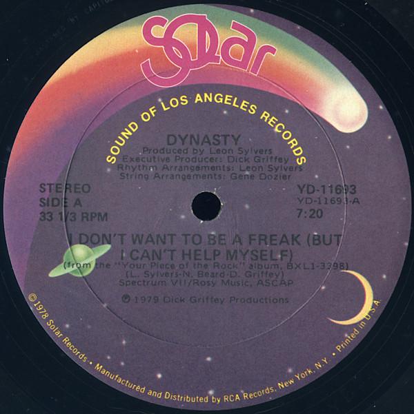 

12inch Record DYNASTY I Dont Want To Be A Freak But I C YD11693 Solar 1979 US SoulFunk Used