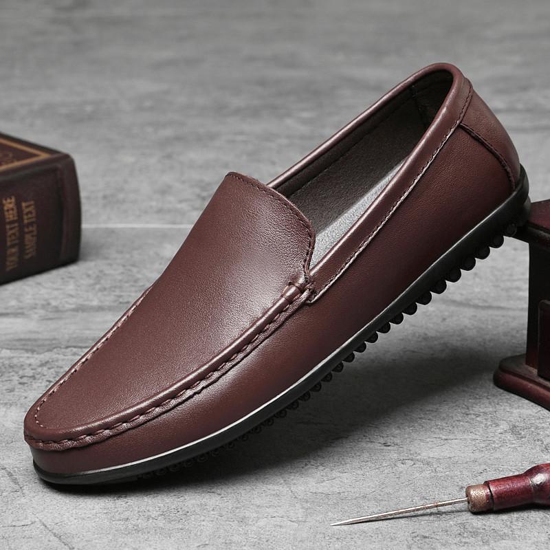 Genuine Leather Men Casual Shoes Men Footwear Slip On Office Man Formal Shoes Wedding Breathable Driving Comfy Loafers Moccasins