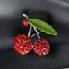 Versatile  Cherry Brooch Accessory Eye Catching Green Zircon Cherry Jewelry Pin Charm for Casual and Formal Attire