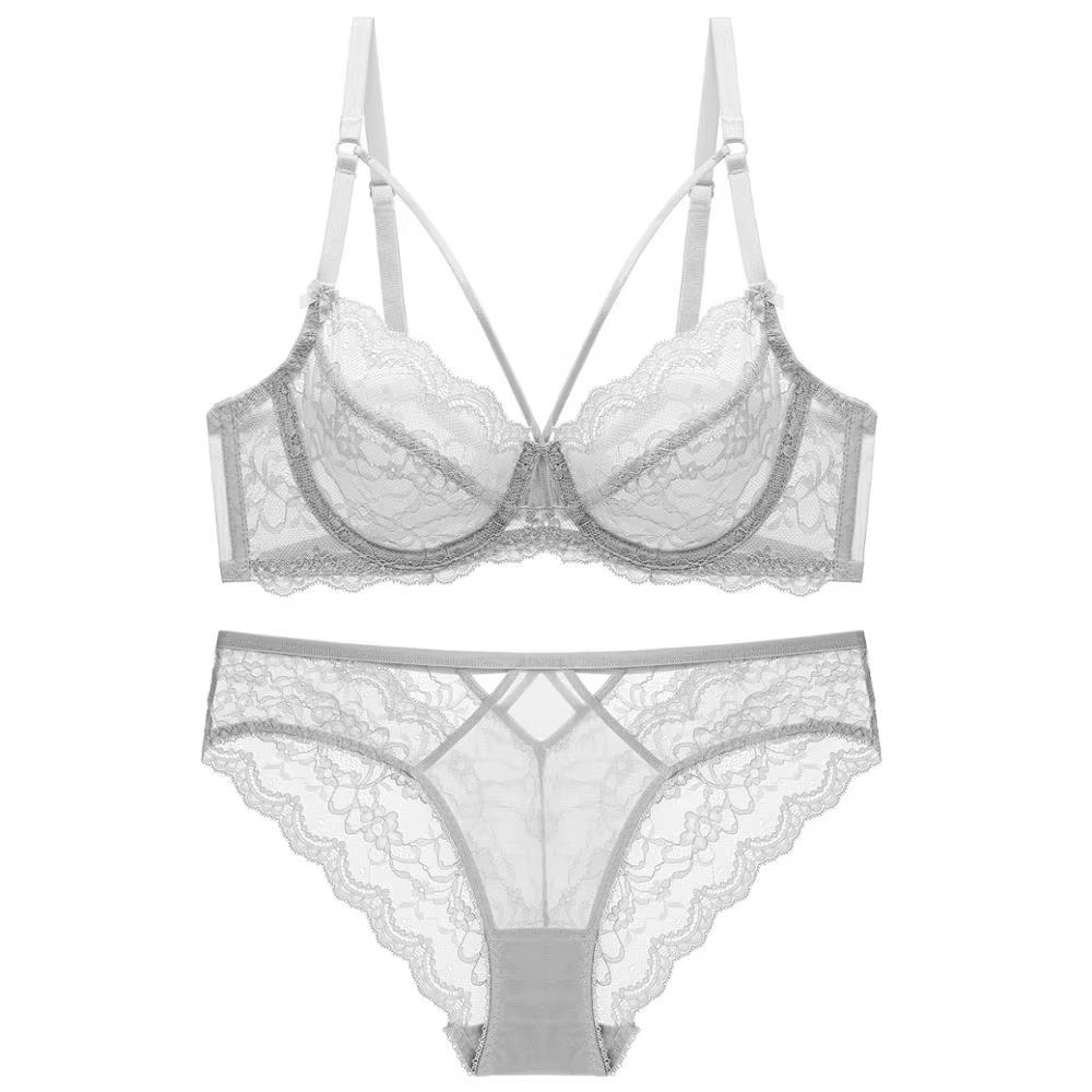TERMEZY New Lace Bra Set Push Up Bras and Panty Set Classic Bandage Underwire Lingerie Set Sexy Ultrathin Underwear