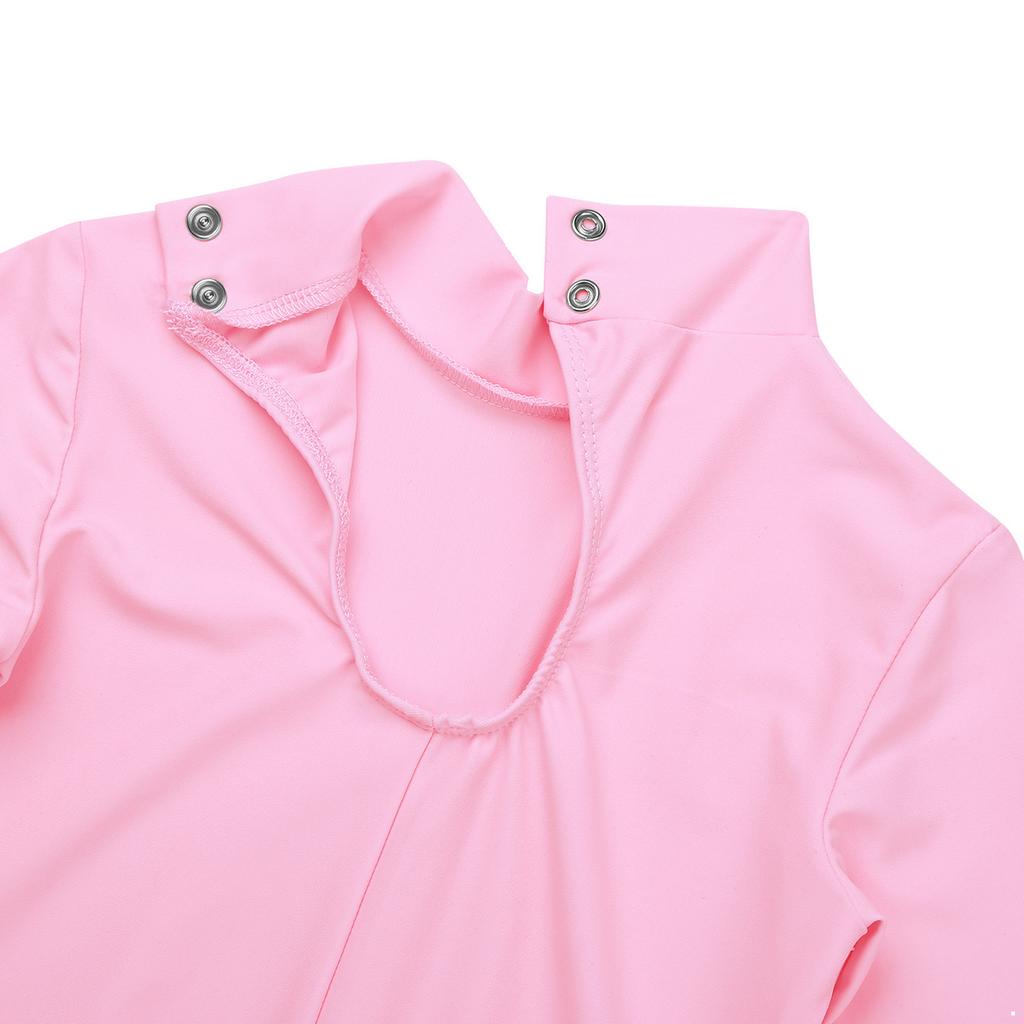 Girls Basic Long Sleeve Ballet Dance Gymnastics Training Leotard Jumpsuit Unitard Tights Dancewear Bodycon Bodysuit