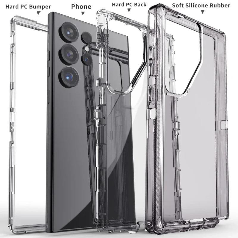 Heavy Duty 3IN1 Armor Case For Samsung Galaxy S26 S25 S24 S23 S22 Ultra Plus Military Grade PC Clear Anti-Drop Protection Cover
