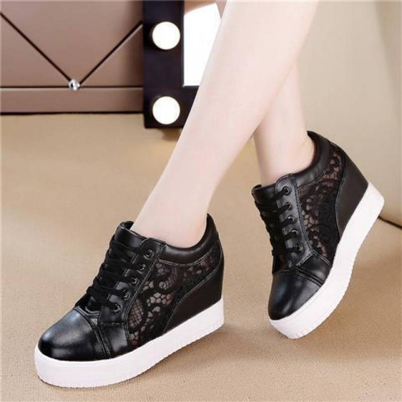 Breathable Inner Height Increase Little White Shoes 2025 New White Platform Spring and Summer Versatile Women's Travel Shoes Casual Sports Shoes