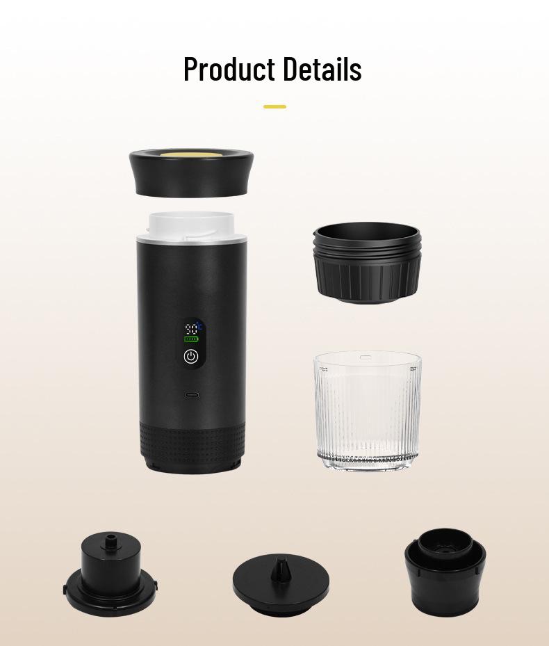 Wireless Portable Electric Espresso Maker with Pump Pressure and Moka Style