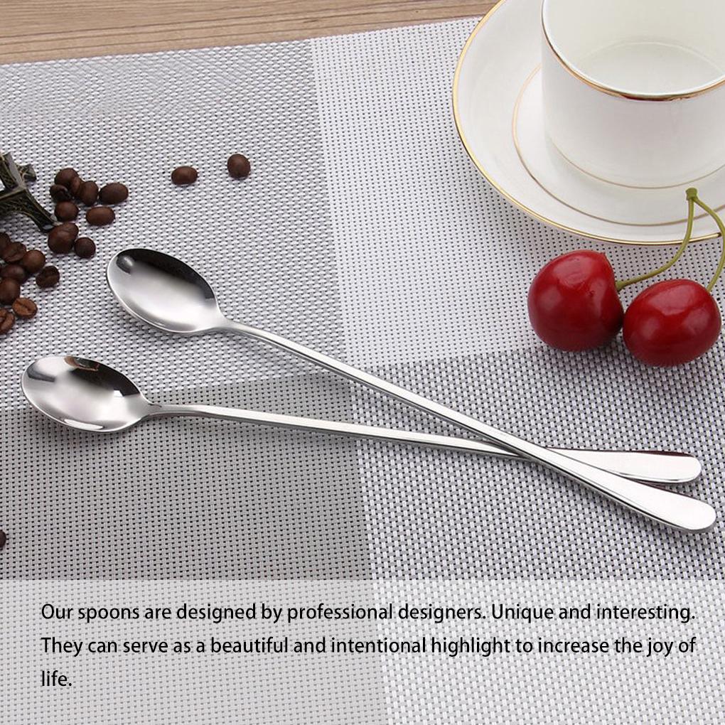 Ice Cream Spoon Waterproof Letter Printed Engraved Funny Stainless Steel Coffee Spoons Teaspoon Lightweight Tableware