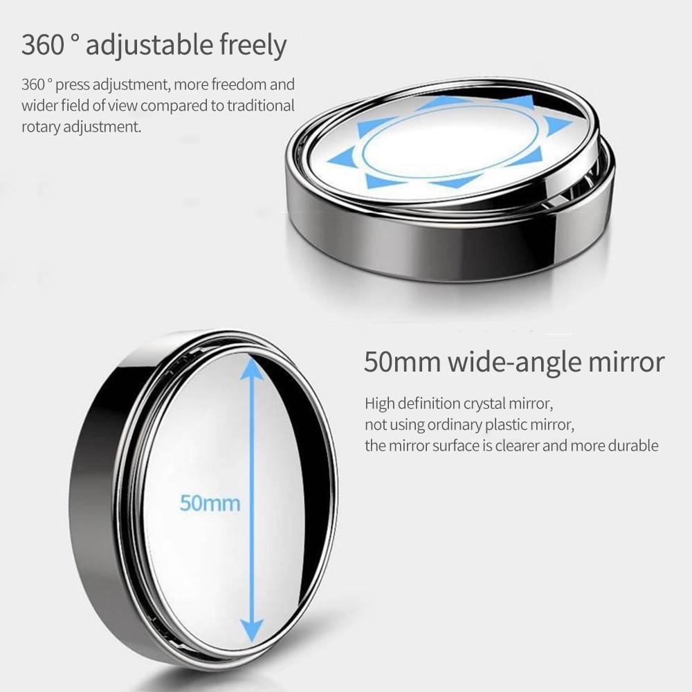 2 ks 360° nastavitelné mrtvé zrcátko pro auto, přídavné zpětné zrcátko vypouklé, kulatý rám, širokoúhlá zrcátka pro zpátečku