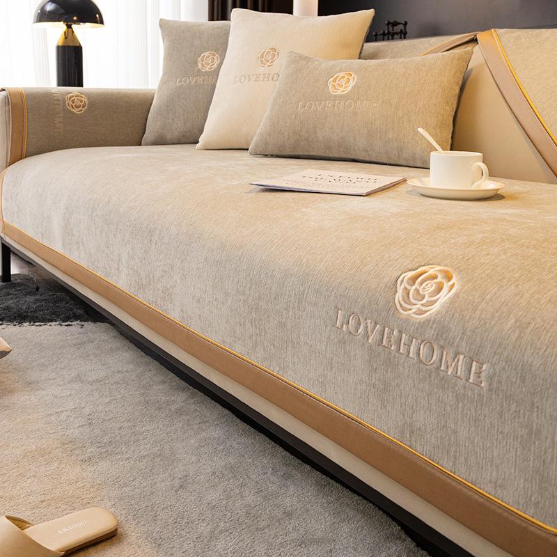 Nordic High-End Chenille Sofa Cushion Four-Season Universal Seat Cushion Non-Slip Leather Sofa Cover  New Cover