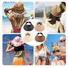 Women Sun Visors Hat Wide Brim Foldable Roll Up Beach Straw Sun Hat