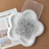 100 Transparent White Plastic Thumbtacks for Artwork and Photos