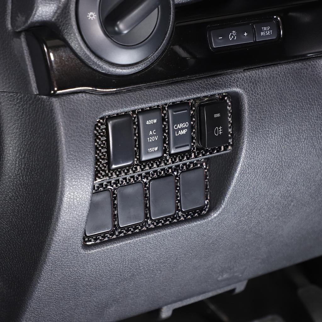 Carbon Fiber Driver Integrated Switch Frame Trim Sticker For Nissan Titan 16-23