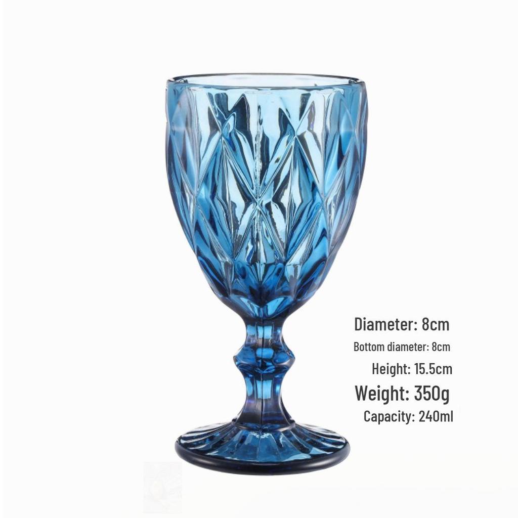 Vintage Embossed High-Footed Red Wine Glass with Bubbles - Wedding Decoration, Child-Friendly, Thickened Design