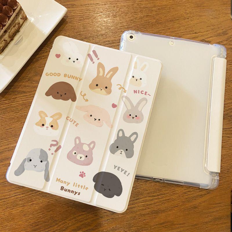 Niedliche Cartoon-Hundehülle für iPad Air4/5 10,9 Zoll, dreifach gefaltete Silikonhülle für iPad mini4/5 7,9 Zoll Pro11/12,9 Zoll 2021/20/19 gen9/8/7 10,2 Zoll