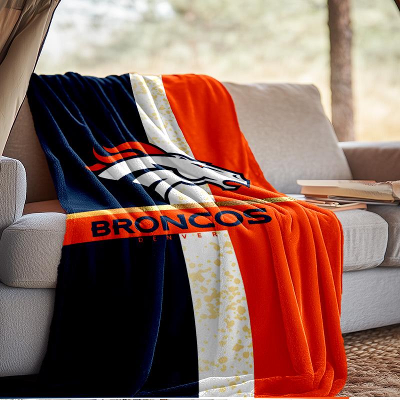 Denver Broncos Blanket Outdoor Flannel Blanket for Camping, Hiking, Garden Parties, Picnic Essentials,gift for family and friends