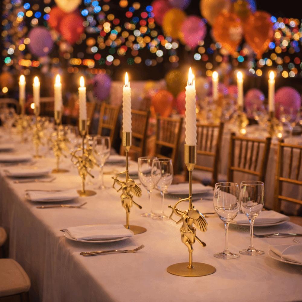 European Style Iron Art Candlestick High Foot Metal Candle Stand Cupid Candle Holder Anniversary