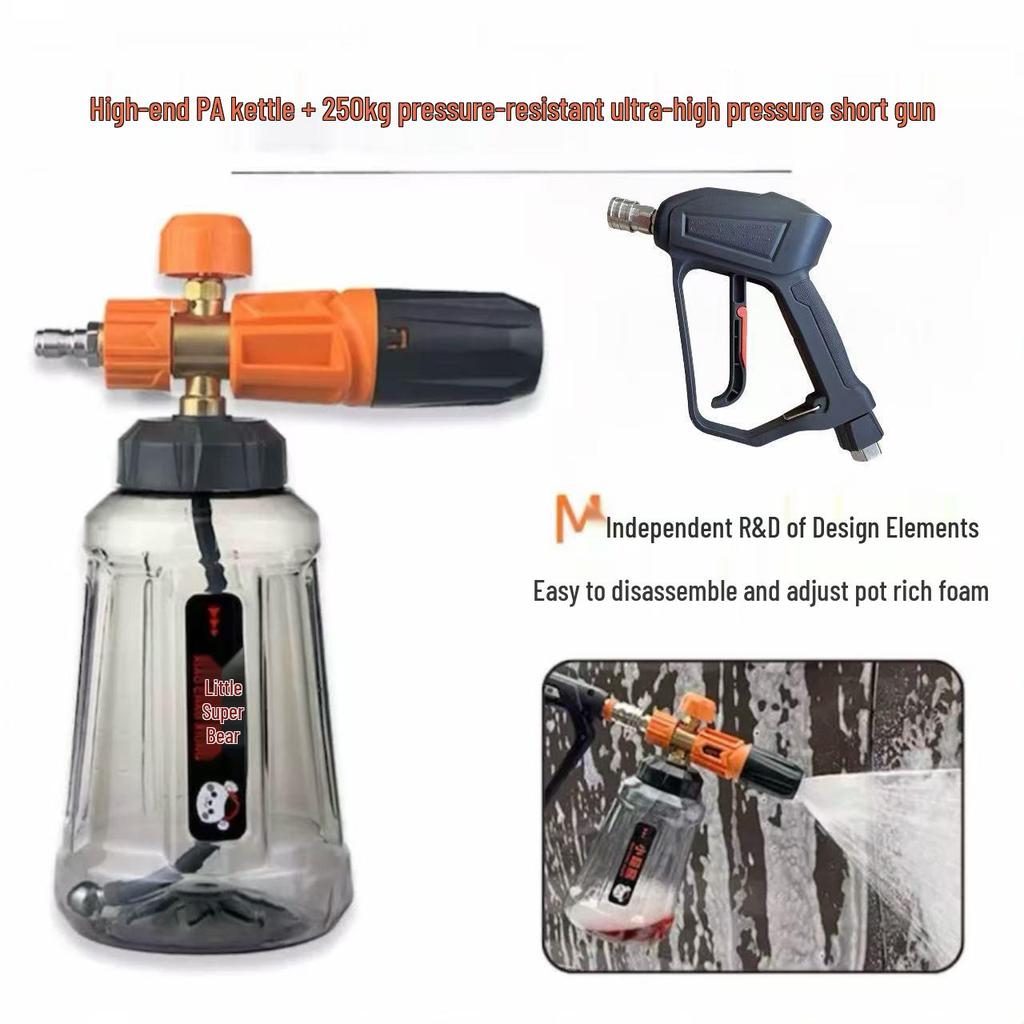 High-Pressure Car Wash Foam Sprayer with Stainless Steel Nozzle and Aluminum Core