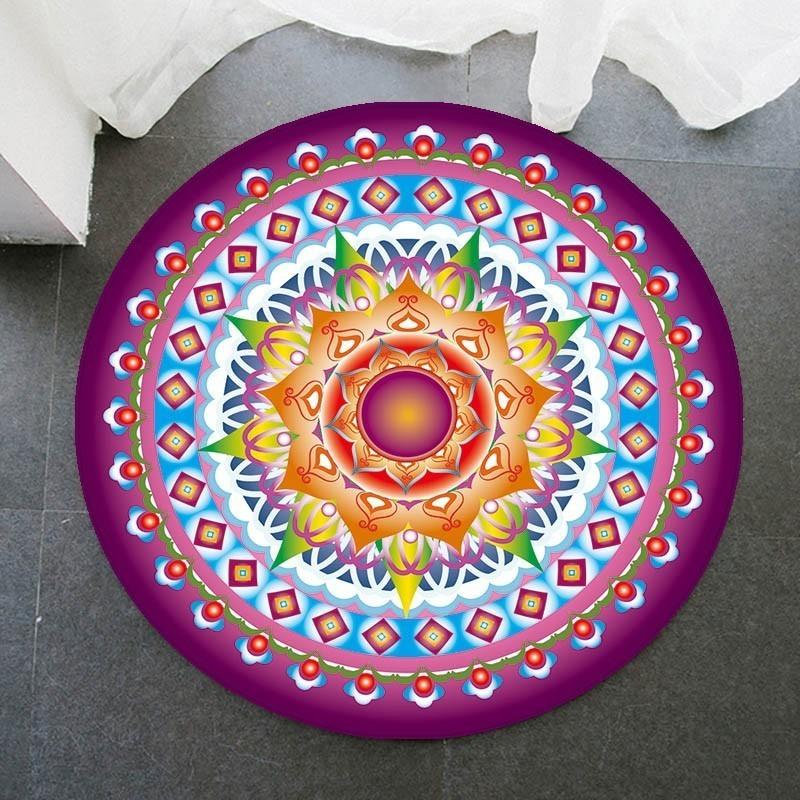 Wohnzimmer-Dekor, Mandala-Muster, runder Teppich, rutschfeste Badematte, Teppich