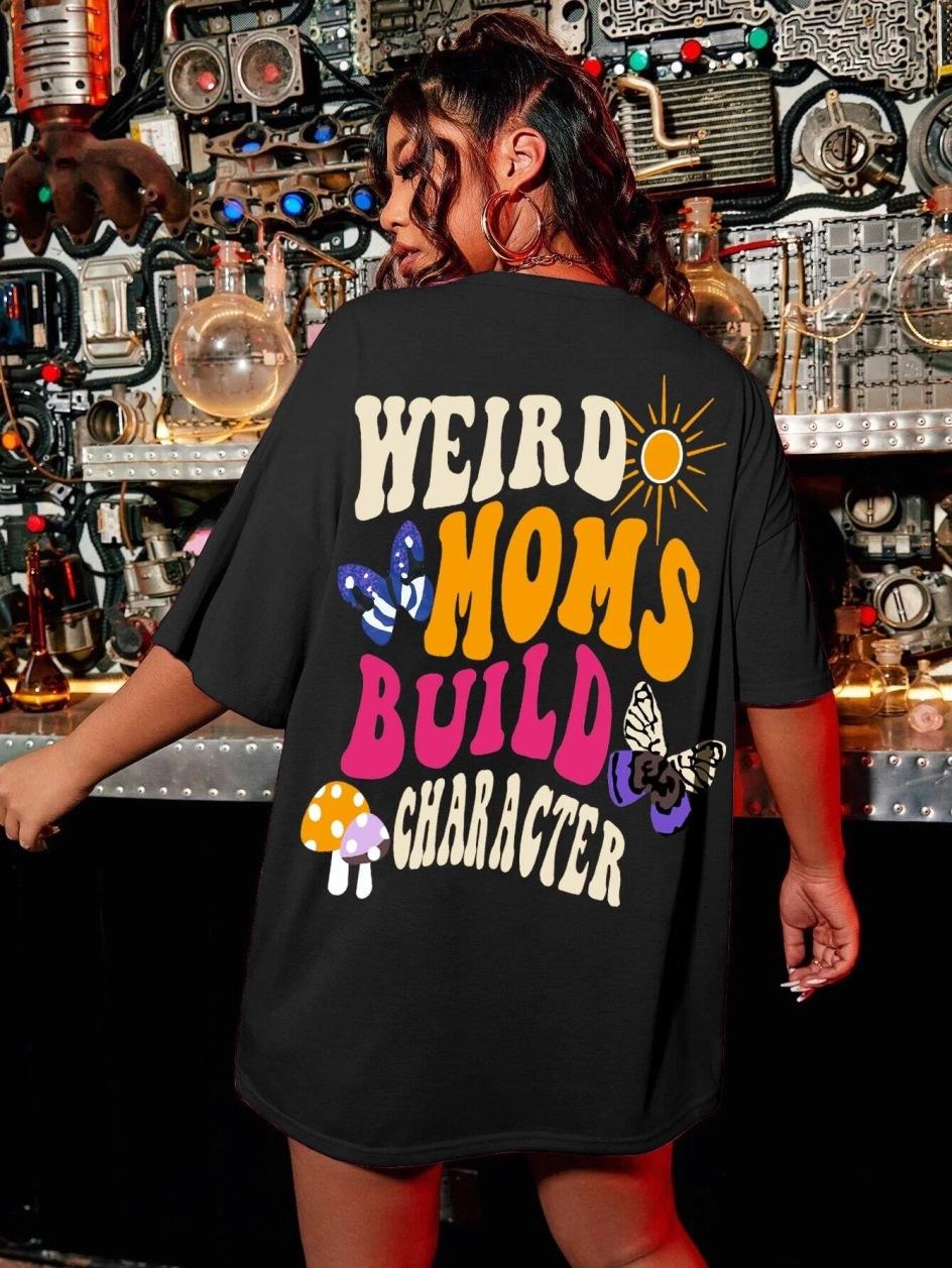 

Футболка с круглым вырезом и графическим принтом, женская футболка больших размеров, летняя спортивная одежда, дышащая, свободного покроя, с короткими рукавами 3XL чёрный