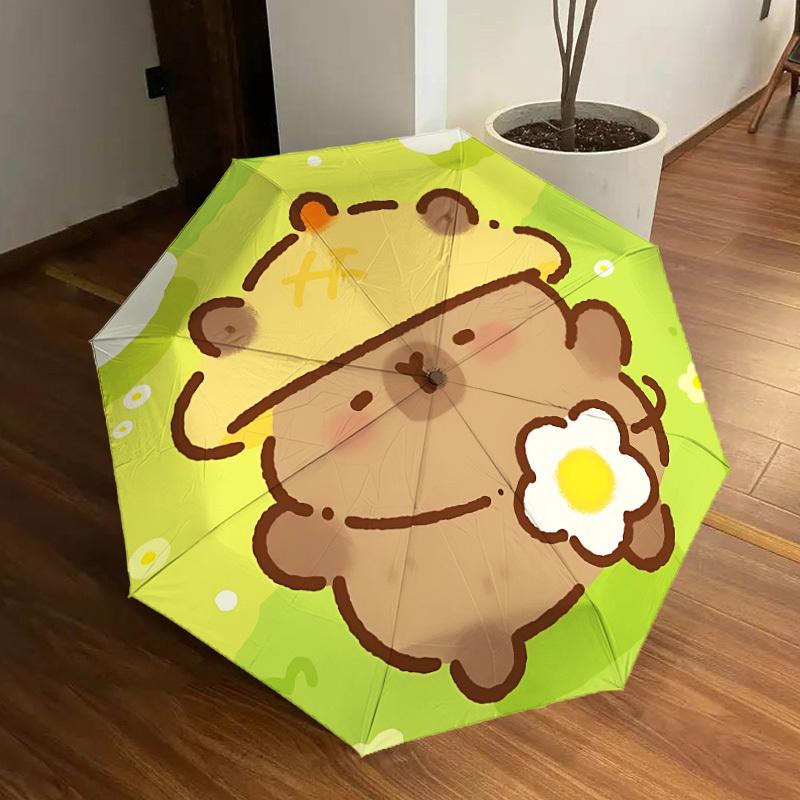 

1pc Cute Capybara Automatic Open/Close Umbrella, Halloween & Gifts - Ideal for Daily, Formal, Party Use, Durable Canopy yy251011003