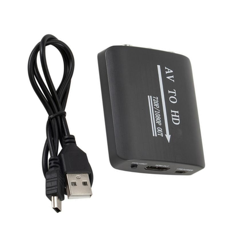 High Clear AVto HDMIs Adapter 1080P 3RCA to HDMIs Adapter for Computer Use 1Way Conversion ABS Construction