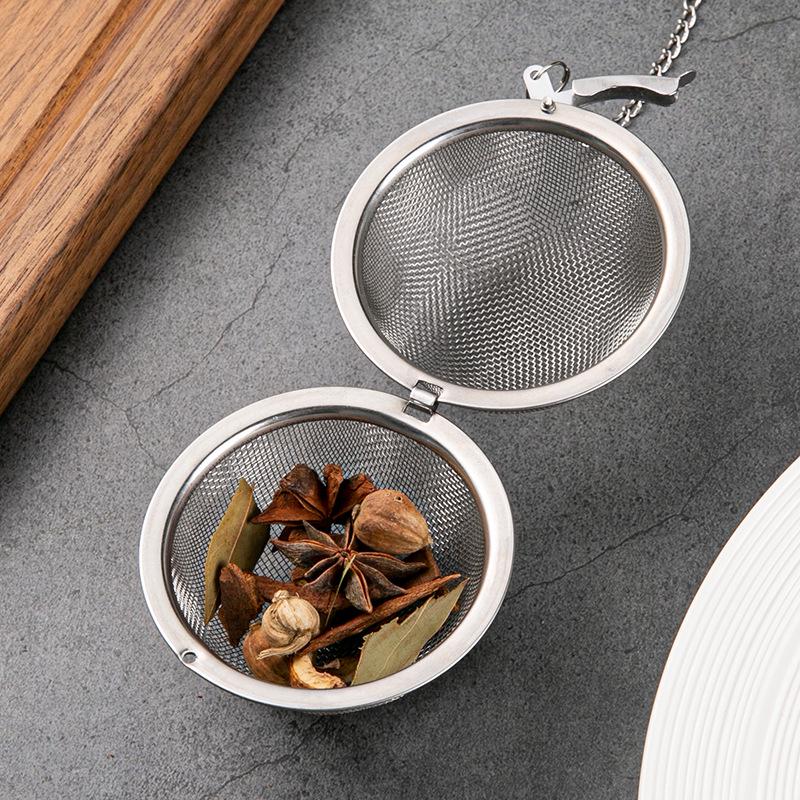 

Сетчатый шарик-инфузор из нержавеющей стали 304 с цепочкой для специй, супа и хот-пота серебряный