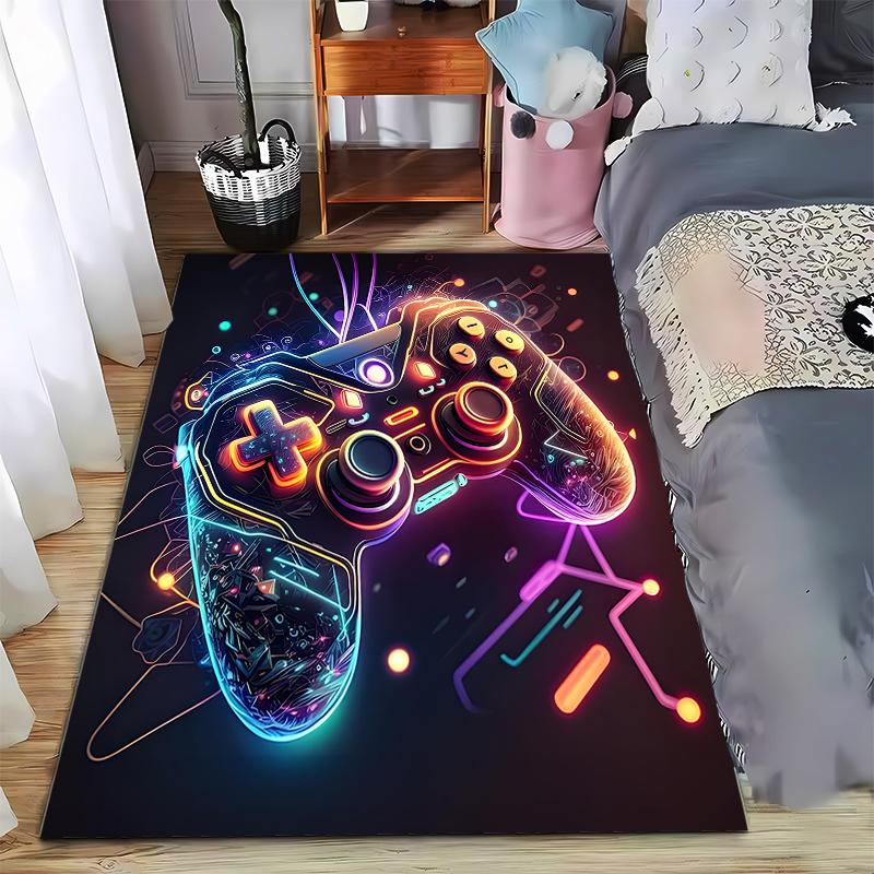 

Illuminated Game Controller Carpet with Neon Colors Suitable for use as an anti-slip game mat for living room and bedroom sofas 40x60cm( 15x23in )
