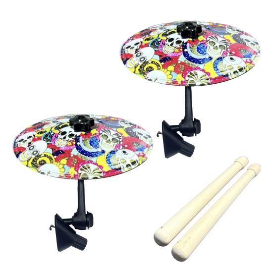 1/2 шт. Міні-тарілка для автомобіля, вентиляційний отвір, символ на автомобільній панелі приладів, барабанна тарілка креш з барабанними паличками, музичний інструмент, подарунок для меломанів, барабанщиків