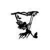 1pc Metal Swing Elf On Branch - Whimsical Steel Silhouette Wall Art & Garden Stake | Outdoor Patio, Yard, Home Decor