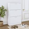 342550 vidaXL Shoe Cabinet White 63x24x103 Cm Engineered Wood