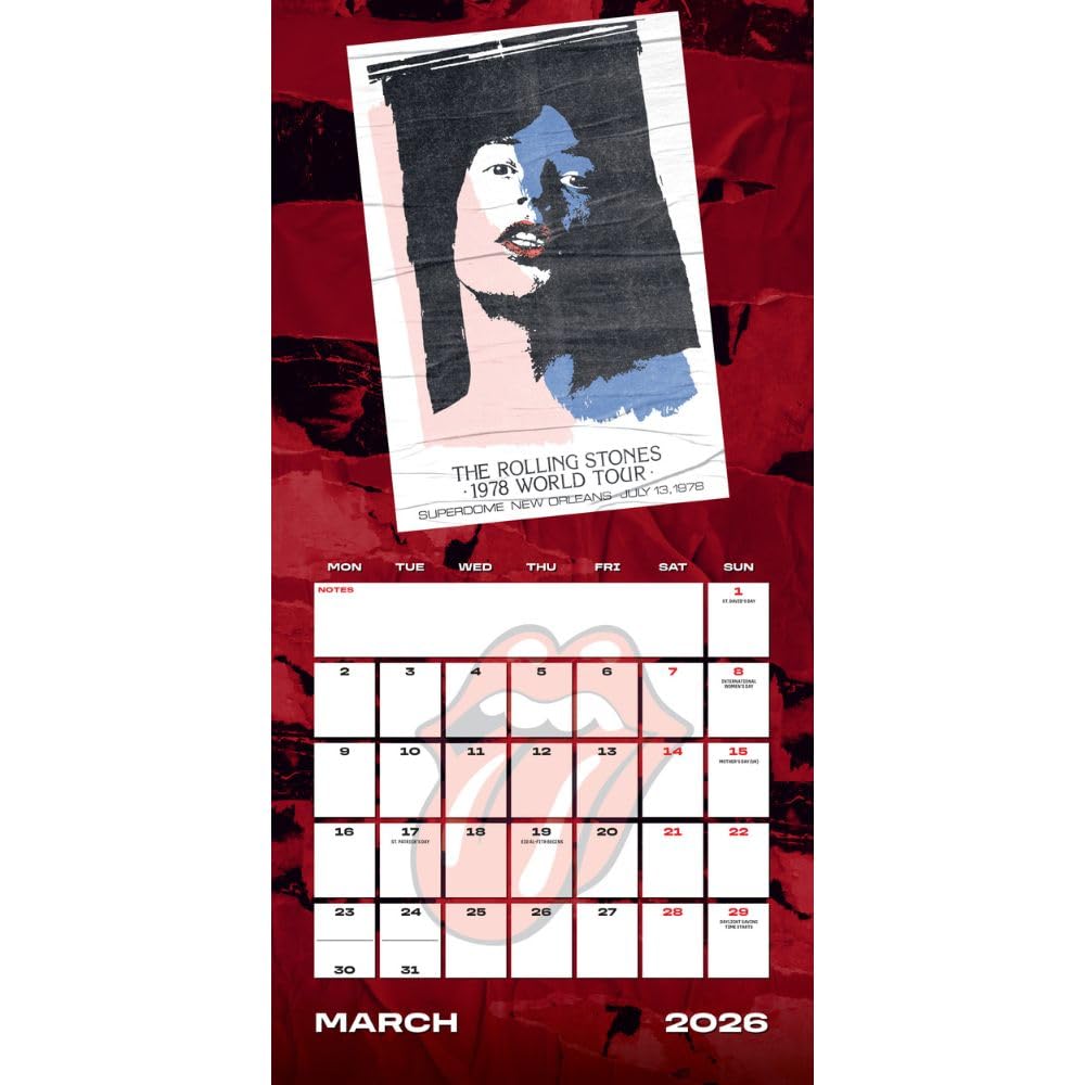 The Rolling Stones 2026 Square Wall Calendar