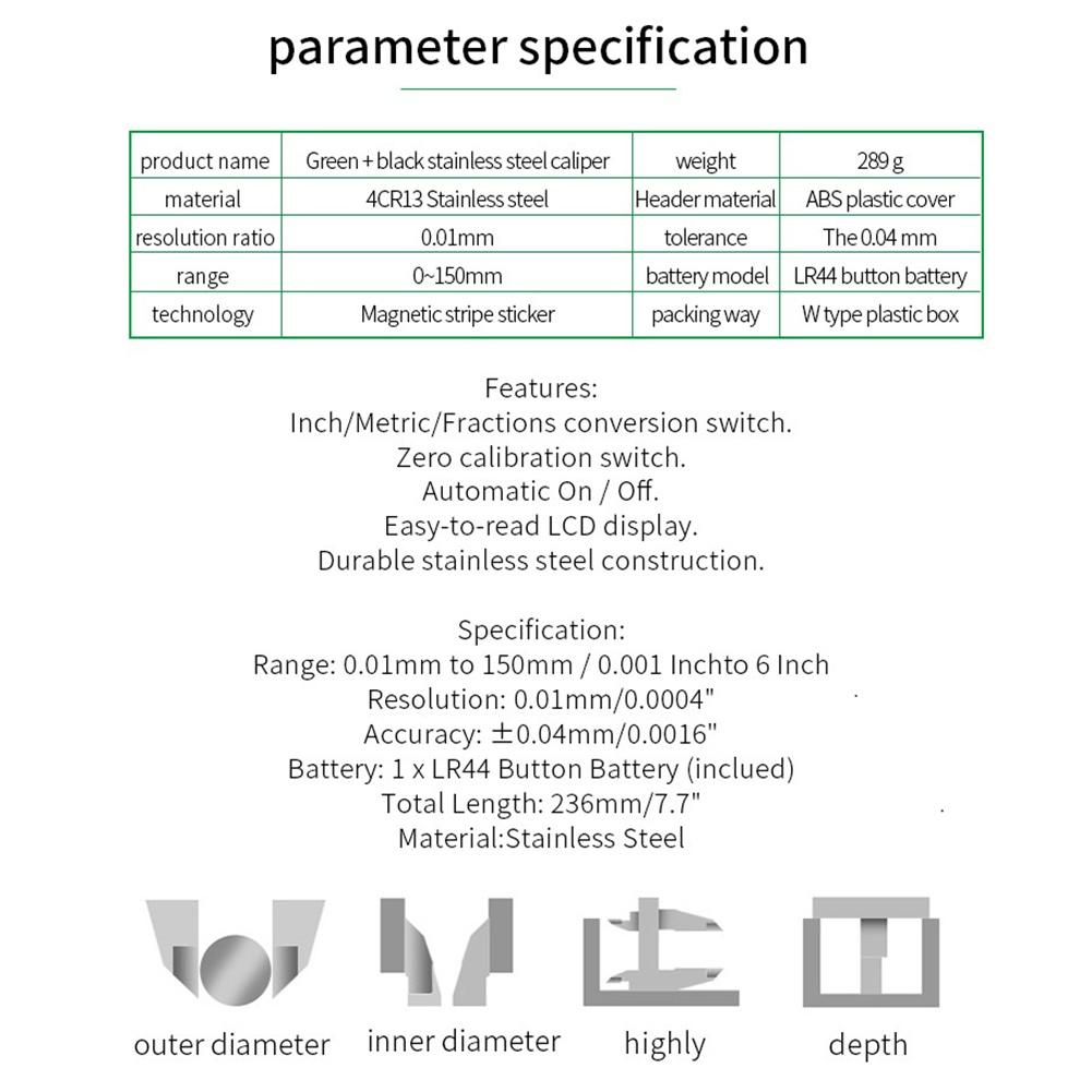Stainless Steel Vernier Calipers Micrometer LCD Digital Measuring Instruments