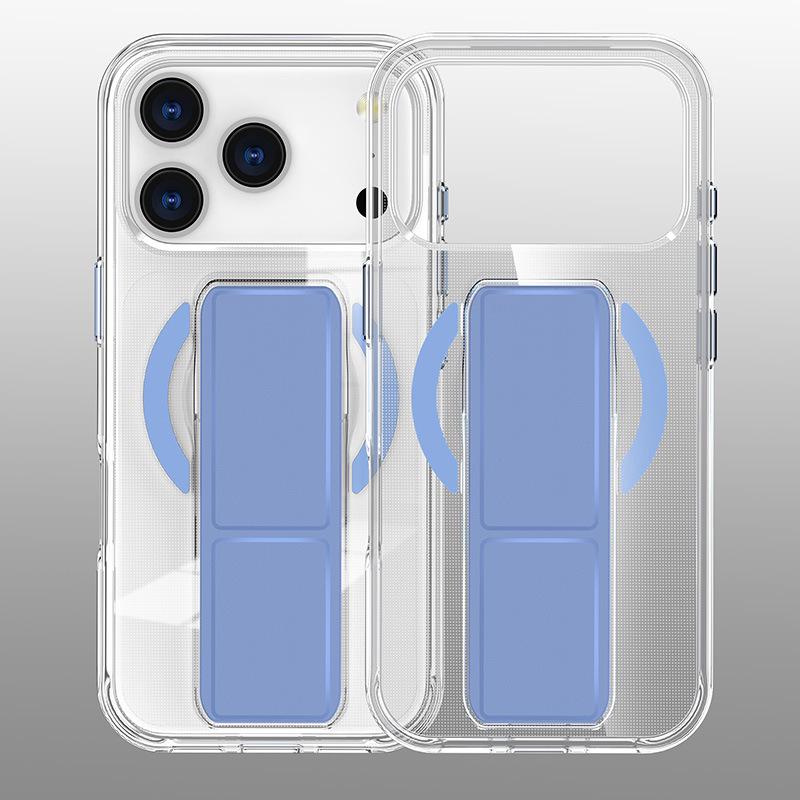 iPhone 17 Pro Max Case with Folding Stand, Crystal Wristband, Magnetic, Transparent, and Drop-Proof.