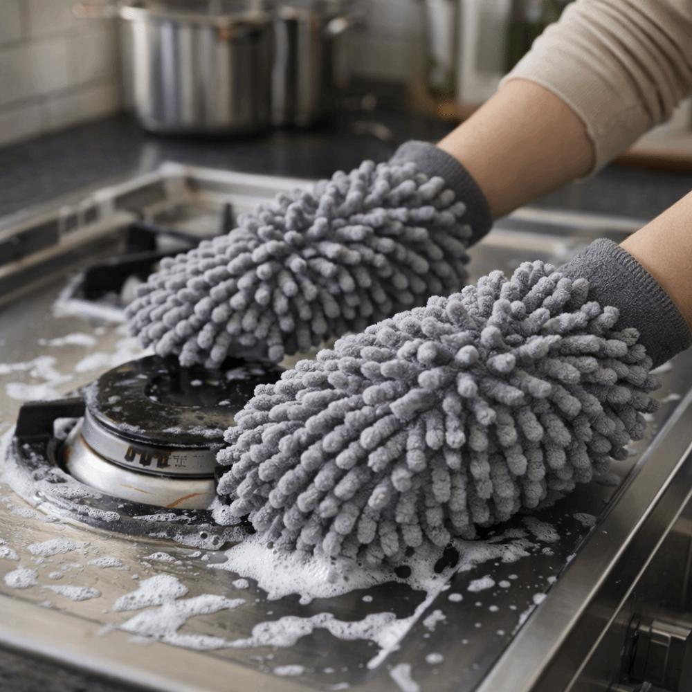 2 pieces Double-sided Car Wash Glove Elastic Washing Gloves Soft Cleaning Mitts  Auto Cleaning