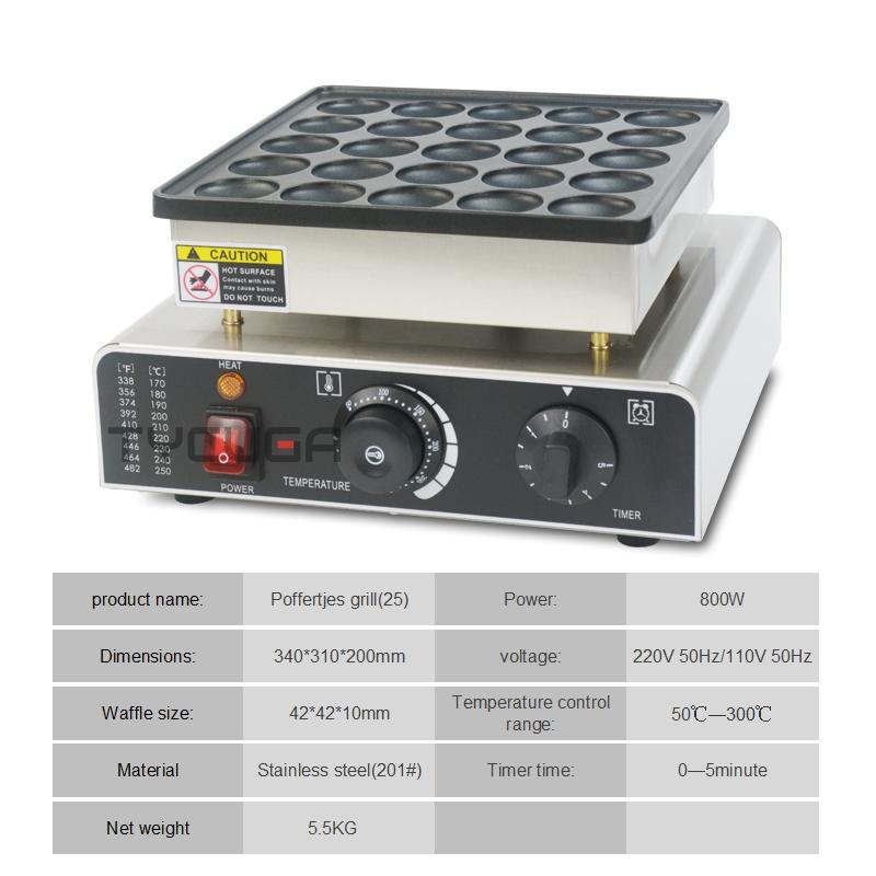 Commercial 9/25 Holes Dutch Poffertje Grill Mini Pancake Machine Electric Pancake Maker Muffin Griller Machine Non-stick Griller