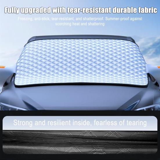 Magnetic Windshield Snow Cover Thickened Half-Cover for Frost & Snow Protection Universal Winter Car Windshield Guard for Most Cars SUVs