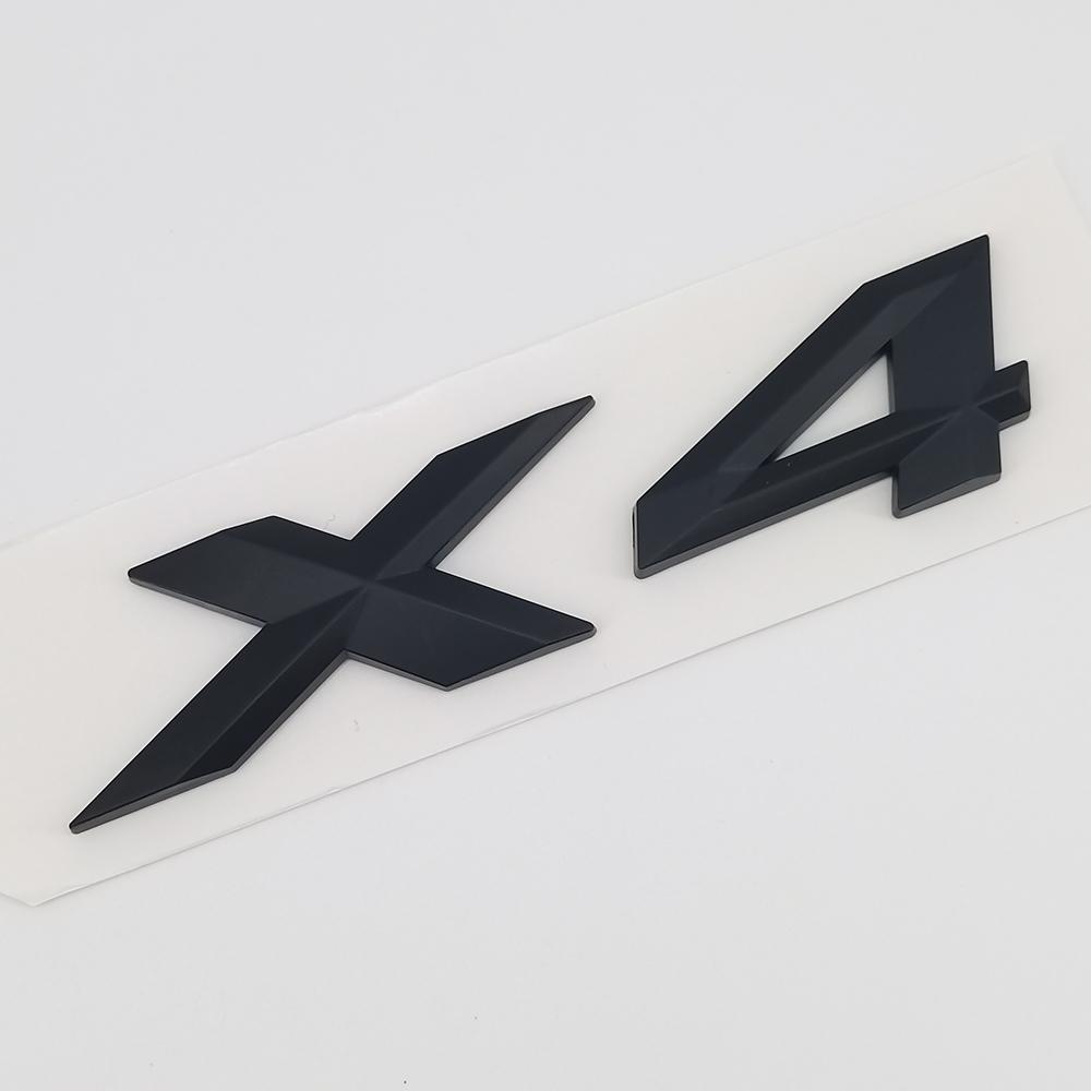 3D ABS Chrome Black Car Letters Logo X4 Emblem Badge Auto Styling Rear Trunk Sticker Decals Accessories For BMW G01 G02 F26 M40i Uo2