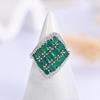 925 Sterlingsilber Damenring hochwertiger natürlicher grüner Achat feiner Schmuck Damenmodeschmuck, Jubiläumsparty-Geschenk