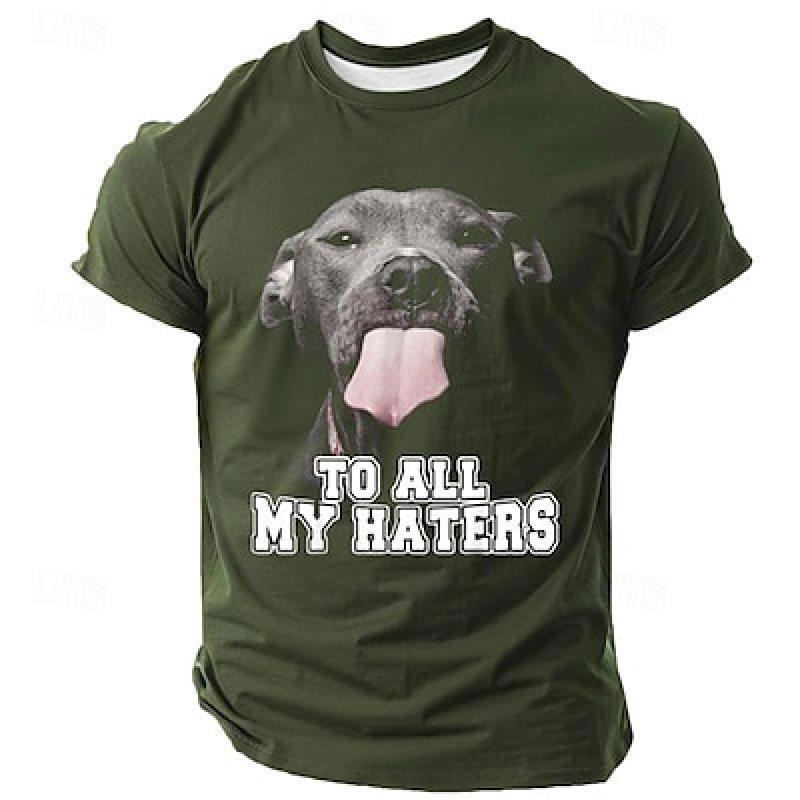 Dog Funny Slang Retro Vintage Casual Street Men's 3D Print T shirt Tee Sports Short Sleeve Crew Neck Summer Clothing Apparel