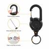 Retractable Keychain Heavy Duty Badge Holder Reel Outdoor ID Badge Clip Reel with Steel Cable and Carabiner Clip Upgraded 58cm