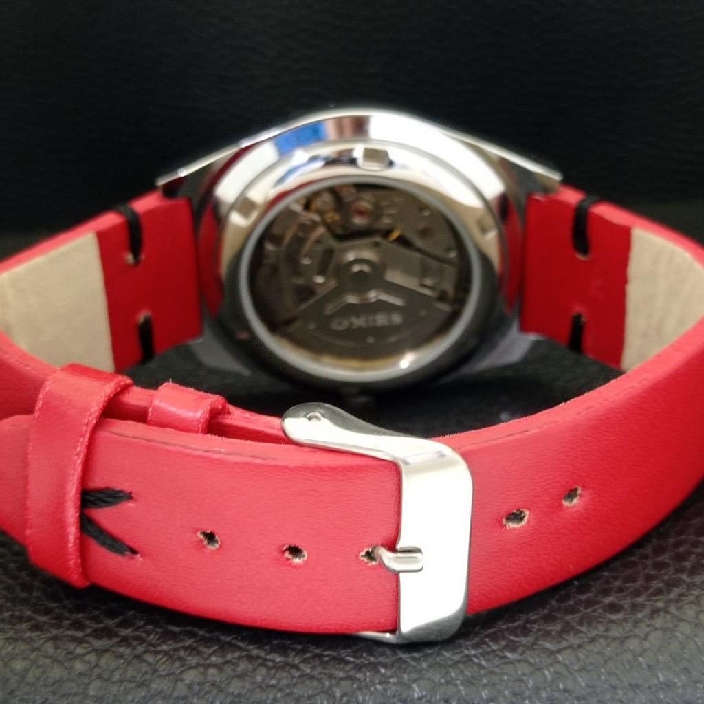 VINTAGE REFURBISHED SEIKO 5 AUTOMATIC 6309A JAPAN MENS RED DIAL WATCH a441310-a