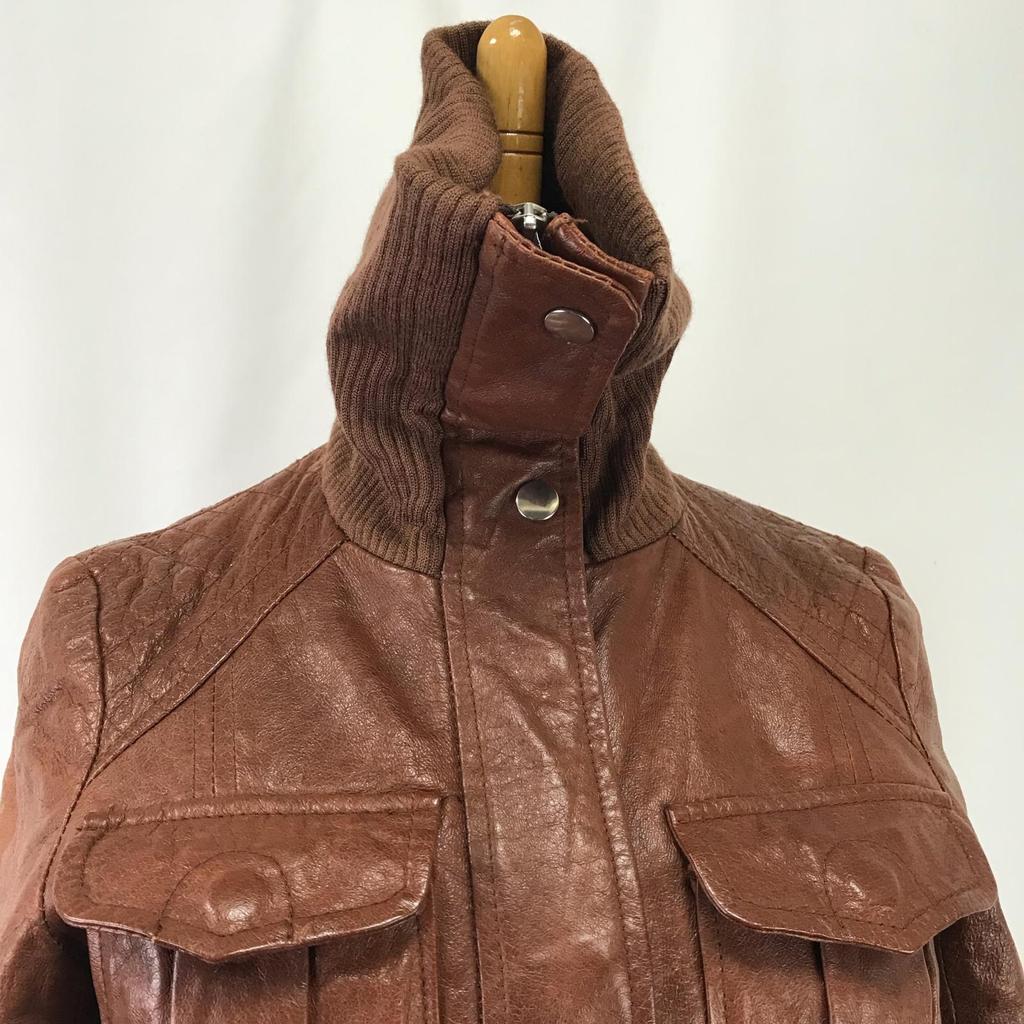 VIVAYOU Leder Bikerjacke Damen M Braun Oberbekleidung(GEBRAUCHT)