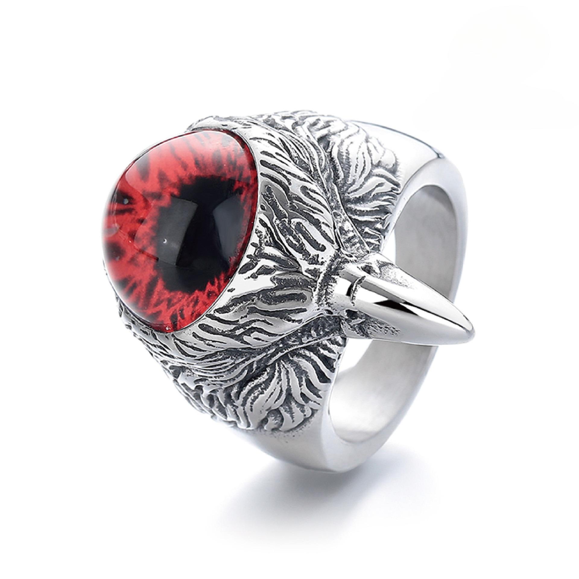 2026 Gem Ring Men s Jewelry Devil s Eye Eagle Premium Sense Niche Ring No. 7