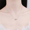 Silver 925 Original Brilliant Cut Diamond Test Past 0.5 Carat D Color Moissanite Eye Shape Gemstone Pendant Necklace for Women
