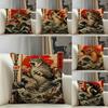 Catzilla Japanese Art Pillow Case Linen Pillows Case Cushions Case Sofa Pillows Case Decor Home