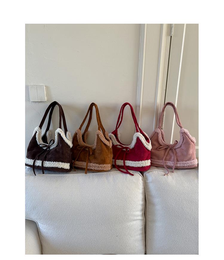 Korean-Style Plush Suede Shoulder Bag for Women - 2025 Fashion