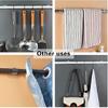 8PCS Curtain Rods No Drilling,No Drill Curtain Rod Brackets Hooks Nail Free Adjustable,Stick On Curtain Rod Transparent Hook Holders for Home