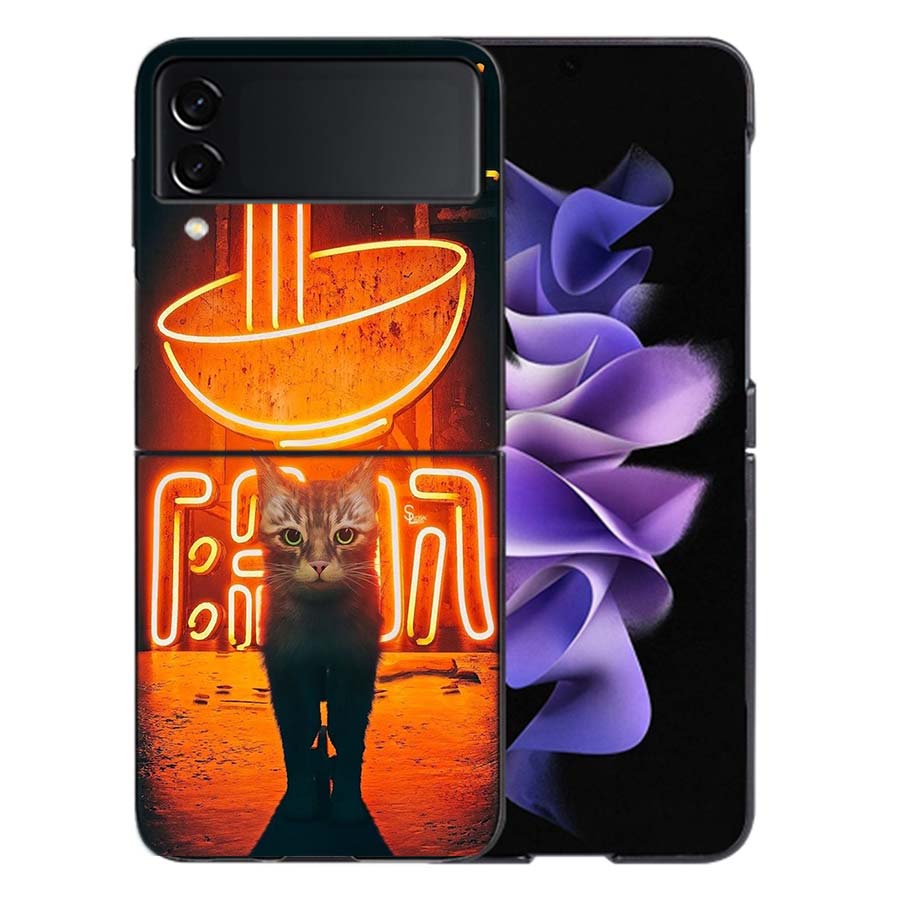 Game S-Stray Cat Phone Case For Samsung Z Flip 6 7 5G Galaxy Z Flip 5 4 3 5G Cases Shockproof Hard Cover TPU
